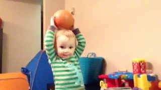 Toddler Makes Basketball Shot Without Even Looking [upl. by Katerina]