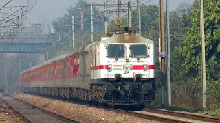 Karnataka Sampark Kranti Express rushing towards Agra with Lallaguda WAP 7 Indian Railways [upl. by Ahsuatal]