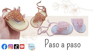 sandalias de bebe a crochet paso a paso en español [upl. by Aliuqaj]