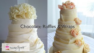 How to Decorate a cake in Chocolate Ruffles and Wraps  Nicky Grant [upl. by Haras]