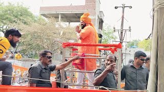 BJP MLA RAJA SINGH Shree Ram navmi shobhayatra 2024At Dhoolpet Raja Singh Road show [upl. by Annavoeg]