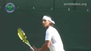 Rafael Nadal practices at Wimbledon [upl. by Cooperstein325]