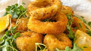 Crispiest Easiest Most Tender Calamari or Squid Rings calamari shorts easyrecipes [upl. by Delores]