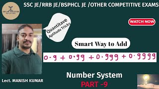 Quantitative Aptitude Number System part 9  Lect MANISH KUMAR [upl. by Iidnarb]