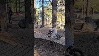 2 year old rides bike park mtb toddlers shorts [upl. by Lanny]