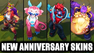 All New Anniversary Skins Spotlight KDA Gragas Cosplayer Neeko Esports Fan Trundle Anniversary Sivir [upl. by Jayson]