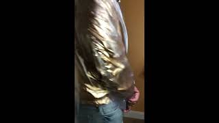 Clear Smooth PVC Plastic Raincoat with a Gold Shiny Jacket [upl. by Akinirt]