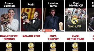 Full list of 2024 BALLON DOR winners ballondor [upl. by Vincenty]