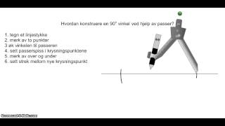 Konstruere en 90 graders vinkel normal med passer [upl. by Ydnes]