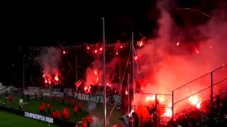 PAOK Saloniki Ultras great pyroshow against Olympiakos Piraeus Gate 4932014 [upl. by Notsek848]