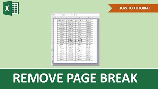 How To Remove A Page Break In Excel  Beginner Tutorial [upl. by Anders668]