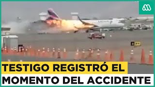 Avión de Latam impactó con carro de bomberos en la pista del aeropuerto de Lima [upl. by Kylynn]