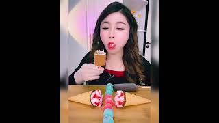 Asmr eating ice cream Crispy delicious short video [upl. by Lucita]