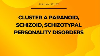 🌞What Are Cluster A Personality Disorders [upl. by Eahsal]