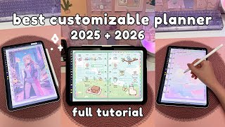 Best Customizable Digital Planner 2025  2026 💕 Full Tutorial  iPad amp Android [upl. by Starla]