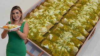 The EASIEST and Most Delicious ENCHILADAS VERDES my lazy way of making them [upl. by Arodnahs]