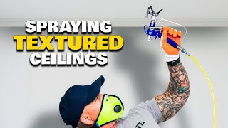 Spraying Textured Ceilings with an Airless Paint Sprayer Painting Ceilings DIY house painting [upl. by Kailey]