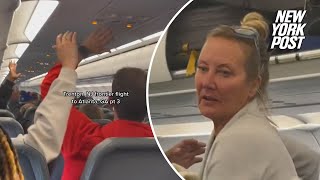 Passengers ‘vote’ unruly flyer off plane in hilarious video ‘Crazy’  New York Post [upl. by Eellehs435]