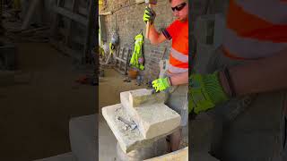 Stonework Pitching 100mm asmrsounds stone stonewalling sandstone stonework ytshorts [upl. by Bigler]