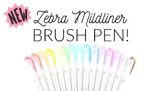 NEW Zebra Mildliner BRUSH PENS First Impressions Review Swatches Handlettering amp Calligraphy [upl. by Dilly]