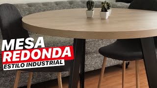 MESA REDONDA ESTILO INDUSTRIAL By Tubo Center  ProyectoMueble [upl. by Jerold]