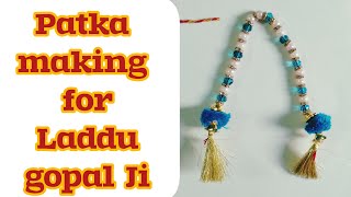 How to make pearl patka for Laddu Gopal ji patkamaking pearlpatka ytvideo [upl. by Thurmann]