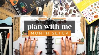 OCTOBER PLAN WITH ME  Monthly Layout amp Overview Pages Setup in a Classic Happy Planner [upl. by Ained]