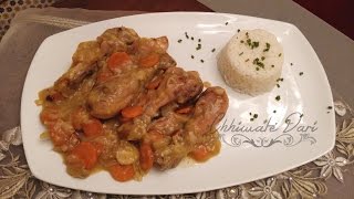 فخيدات الدجاج بالصلصة والخضر رااائع  Pilons de poulet à la crème [upl. by Aracahs]