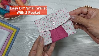 Small  Mini Coin Purse Wallet DIY  Credit Card Wallet  Coin Pouch Sewing Tutorial [upl. by Lemmueu]