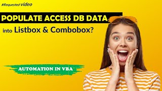 Populate Access DB Data into ListBox amp Combobox in vba [upl. by Rowe]