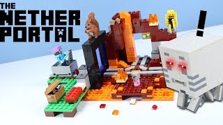 LEGO Minecraft The Nether Portal Speed Build Toy Review 2018 [upl. by Roeser]