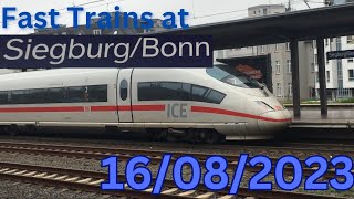 Speedy Trains at SiegburgBonn  16082023 [upl. by Amliw112]