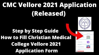 CMC Vellore 2021 Application Released  How to Fill Christian Medical College Vellore Application [upl. by Bor]