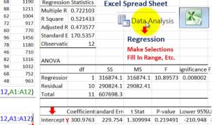 Regression Analysis Using Covariance To Calculate The Regression Line amp Excel Output [upl. by Stempien86]