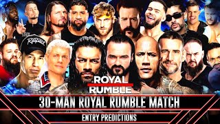 WWE 30 MENS ROYAL RUMBLE ENTRY PREDICTION [upl. by Esteban520]