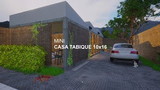 Casa Pequeña y Económica de 1 Habitación en Terreno de 10x16 Diseño con Ladrillo Aparente [upl. by Prasad]