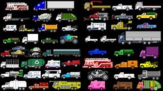 Trucks Collection  Street amp Emergency Vehicles  The Kids Picture Show Learning Video [upl. by Nawuj]