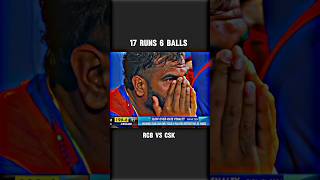 17 RUNS 6 BALLS💔RCB vs CSK thriller machcricket shorts [upl. by Rhines]