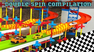 Diecast Cars Racing Tournament  Double Spin Track Race  Mega Compilation [upl. by Neehsas]