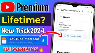 Free youtube premium  How to download youtube premium apk  How to get youtube premium free [upl. by Nehgem463]