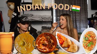 TRYING INDIAN FOOD FOR THE FIRST TIME 🇮🇳 [upl. by Tinaret384]