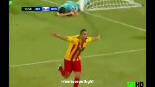 Fabrizio Miccoli’s goal for Birkirkara against West Ham and a tense exchange with Mark Noble [upl. by Adnilem]