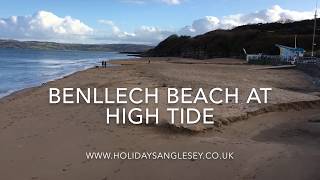 Winter walk on Benllech beach Anglesey at high tide 24th November 2017 [upl. by Silliw58]