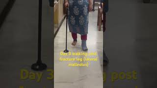 fracture fracturerecovery walking day 3 post fracture lateral malleolus [upl. by Kelda761]