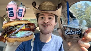 Culver’s Thick Cut Bacon Burger Oreo Overload Scoop and Lemon Ice Review [upl. by Shandy42]