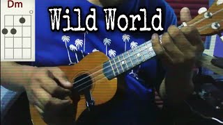 Wild World Cat Stevens Mr Big version Ukulele cover with chords [upl. by Winwaloe]