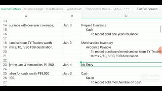 Perpetual Inventory System Complete accounting cycle Part 1 [upl. by Crawley]