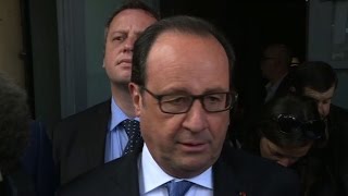 Francois Hollande votes in French presidential election [upl. by Ahselrac]