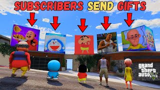 NEW YEAR Subscribers Gift Unboxing in Gta 5  Shinchan and Franklin Unbox Subscriber Gifts in GTA 5 [upl. by Dre894]