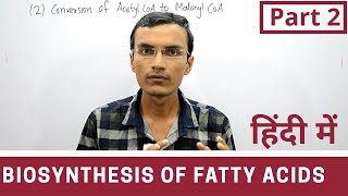 Fatty acid synthesis in Hindi  Part 2 [upl. by Felicia625]